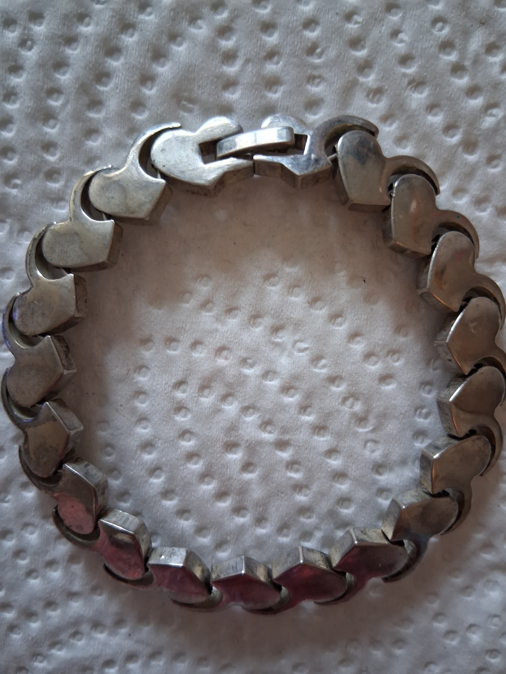 Taxco Silver Heart Link Bracelet Sell as It Is